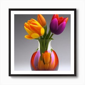 Tulips In A Vase3 Art Print