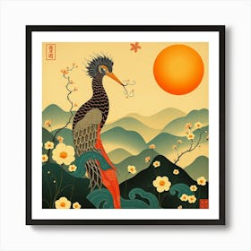 Chinese Heron Art Print