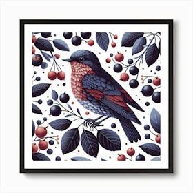 Scandinavian Art, Bird cherry berries 2 Art Print