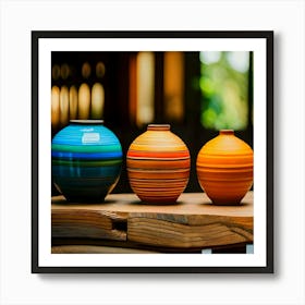 Colorful Symmetry: A Stunning Display of Vases Art Print