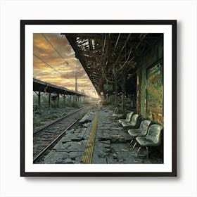 Abandoned Train Station Art Print