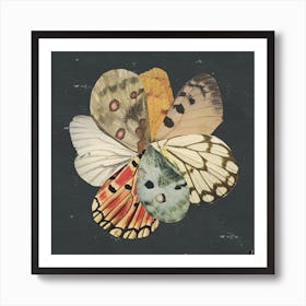 Butterfly Wing Flower Collage Art Print