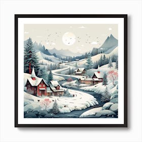 Winter Village for Christmas 5 Art Print