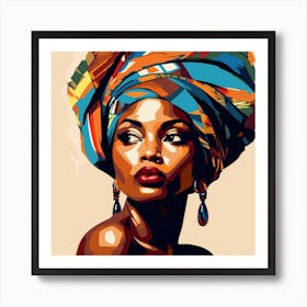 African Woman In A Turban Art Print