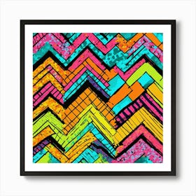 Chevron + Daisy+ Poppy+ Marigolds + Neon Plaids Pa (1) Art Print