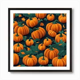 Pumpkins Seamless Pattern 1 Art Print