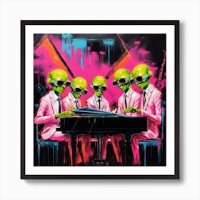 Aliens At The Piano 3 Art Print