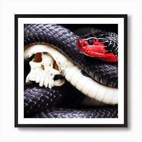 Snake On A Skull Art Print