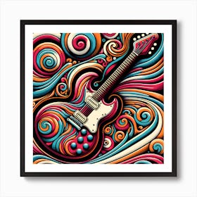 Psychedelic Guitar Art Print