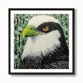 Ohara Koson Inspired Bird Painting Eagle 3 Square Art Print