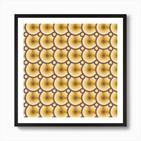 Brown Retro Pattern 01 Art Print