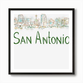 San Antonio City Texas Souvenir Gift For Men Women Art Print