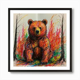 Bear In The Forest Art Print