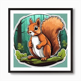 Squirrel In The Woods 23 Art Print