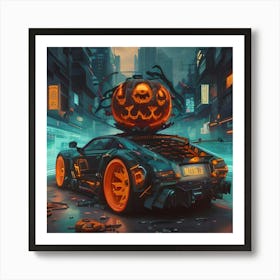 Pumpkin Car (Cyberpunk26) Art Print