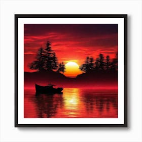 Sunset Painting 23 Art Print