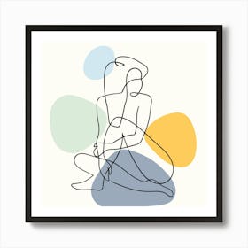 Abstract Shapes One Line Women Body 1 Art Print