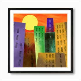 City Sunset Art Print