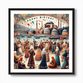 Happy Birthday Turkey 1 Art Print