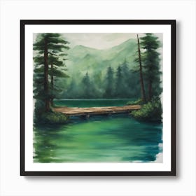 Bridge Over A Lake Art Print