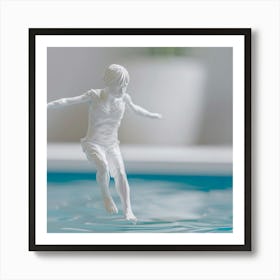 Child Jumping In The Pool Art Print