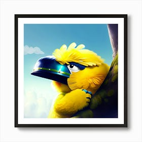 Big yellow bird looking Art Print