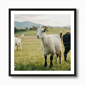 Goats In A Field 3 Art Print