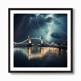 Lightning Over Tower Bridge Art Print