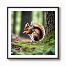 Squirrel In The Forest 102 Art Print