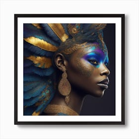 Beautiful Tribal Black Woman Art Print