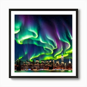 Aurora Bore Over New York City Art Print