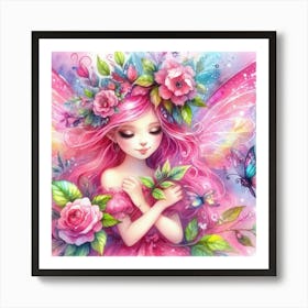 Pink Fairy Bright Art Print