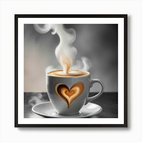 Coffee Cup With Heart 12 Art Print