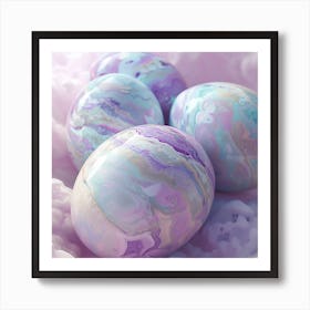 Marbled Easter Eggs Art Print