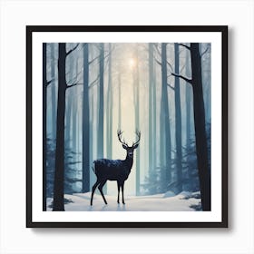 Deer In The Woods Art Print