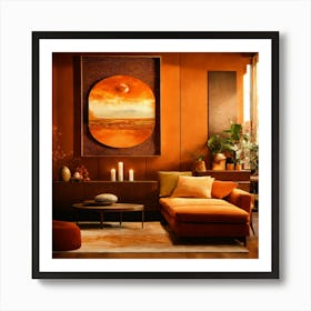 Orange Living Room 1 Art Print