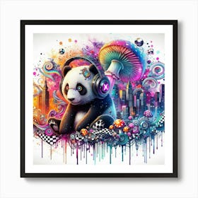 Psychedelic Panda 12 Art Print