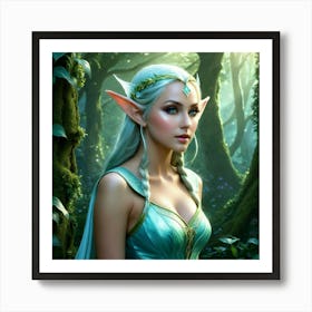 Elf Human Fantasy Face Magical Character Enchantment Mythical Folklore Pointed Ears Enigma (12) Art Print