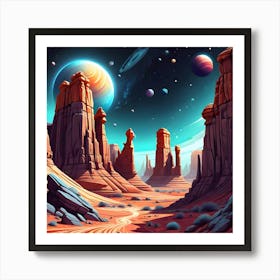 Space Landscape 7 Art Print