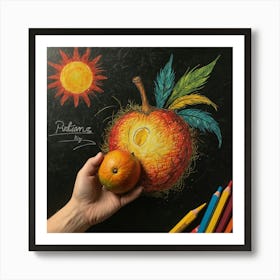 Orange And A Sun Art Print