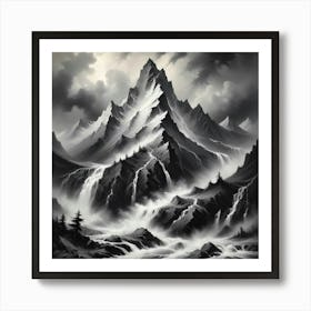 Black and White Abstract Art 324 Art Print