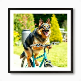 Asm German Shepherd Riding A Bike In The Garden On A S C75145fe 73c1 431d Bb8f 6cb27c075c60 Art Print