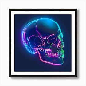 Neon Skull 2 Art Print