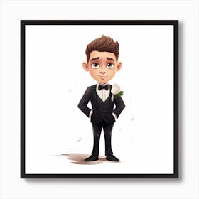 Cartoon Boy In Tuxedo Art Print