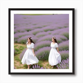 Absolute Reality V16 Beautiful Woman In White Dress In A Lavan 1 Art Print