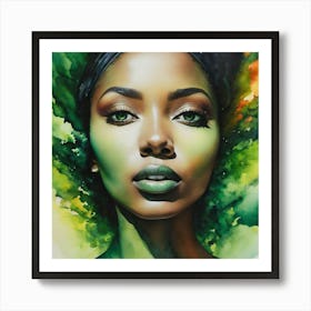 Green Woman Art Print