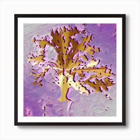 Gold Metalic And Purple Abstract Tree Art Print