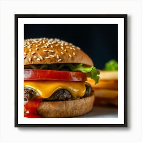 Melty Goodness: The Cheeseburger Dream Come True Art Print