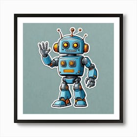 Robot Waving 1 Art Print