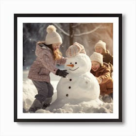 Snowman Stock Videos & Royalty-Free Footage Art Print